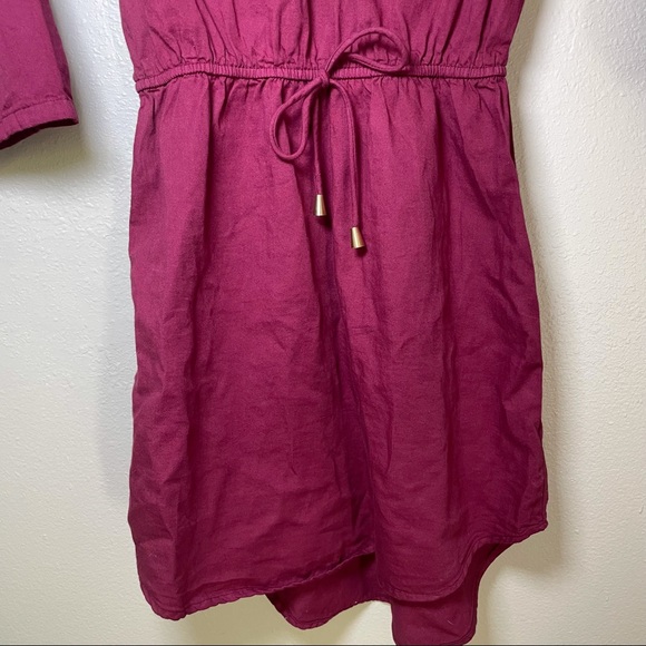 ✨ NWT Girl’s Burgundry 3/4 Sleeve Dress with Pockets and Gold Details Size 14/16 - Picture 6 of 6